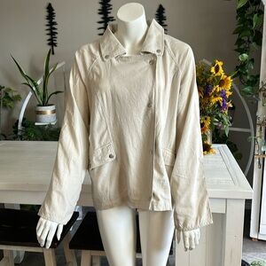 Perch by blu pepper linen, rayon blend jacket with pockets NWT size 3XL bomber